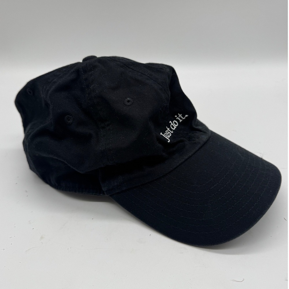 Nike Heritage86 Just Do It Black Adjustable Baseball Hat Cap Mens Womens OSFM